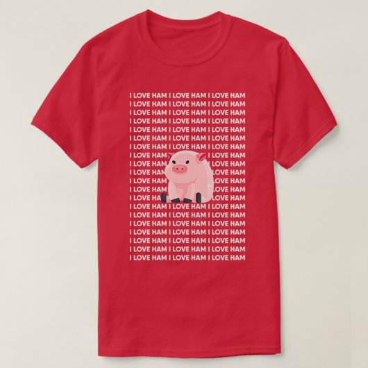 Ik hou van Ham Funny Pig T-shirt (Design voorkant)