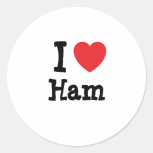 Ik hou van Ham hart T-Shirt Ronde Sticker