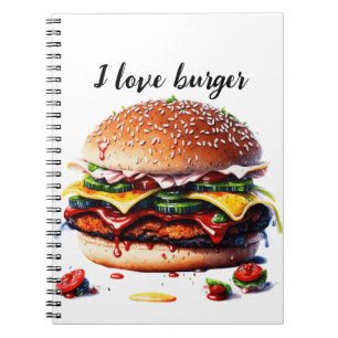 Ik hou van hamburger notitieboek