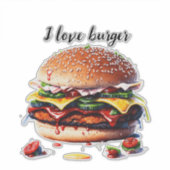 Ik hou van hamburger sticker (Voorkant)