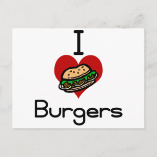 Ik hou van hamburgers briefkaart