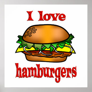 Ik hou van hamburgers poster