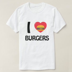 Ik hou van hamburgers t-shirt