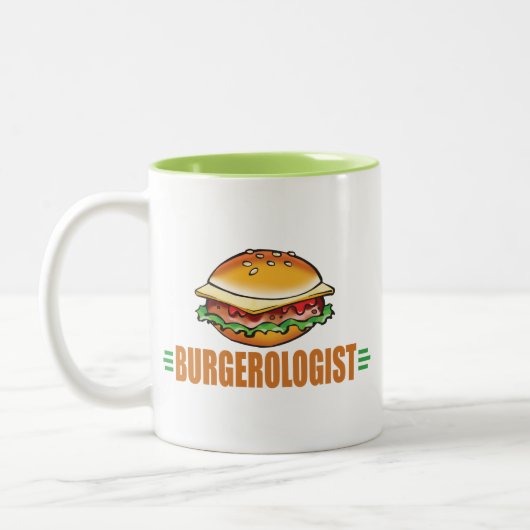 Ik hou van hamburgers tweekleurige koffiemok (Links)