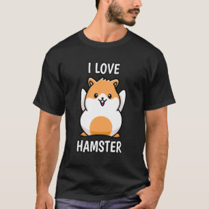 Ik hou van Hamster Pet Dwarf Hamster Golden Hamste T-shirt