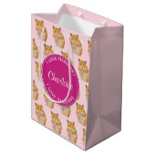 Ik hou van Hamsters Pink Hamster Pattern  Medium Cadeauzakje (Achterkant Gekanteld)