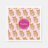 Ik hou van Hamsters Pink Hamster Pattern Servetten (Voorkant)