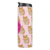 Ik hou van Hamsters Pink Hamster Pattern Thermosbeker (Geroteerd rechts)