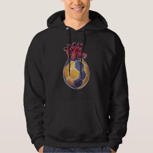 Ik hou van Handbal Bal Hartslag voor Spelers en Fa Hoodie