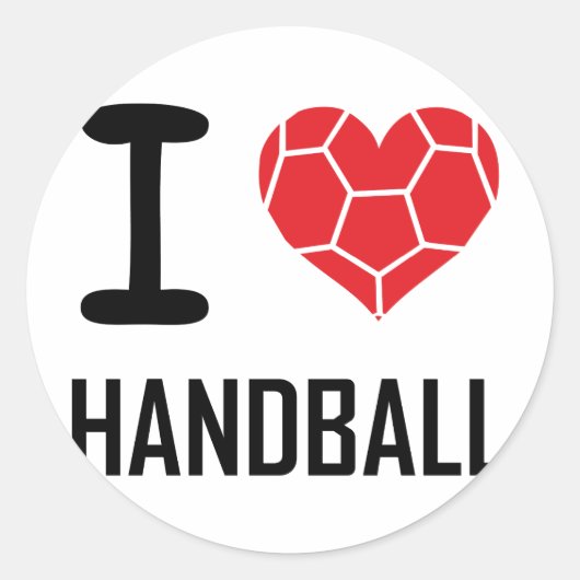 Ik hou van handbal ronde sticker (Voorkant)