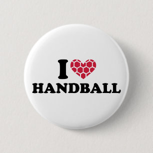Ik hou van Handball Ronde Button 5,7 Cm