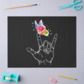 Ik hou van handgebarentaal vlinderautisme tissuepapier (Craft)