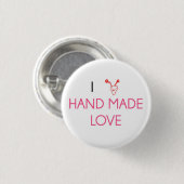 Ik hou van handgemaakte liefde ronde button 3,2 cm (Voorkant /achterkant)