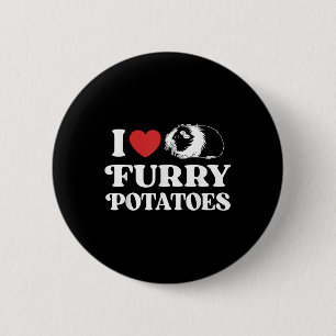 Ik hou van harige aardappelen Grappig Guinea Pig H Ronde Button 5,7 Cm