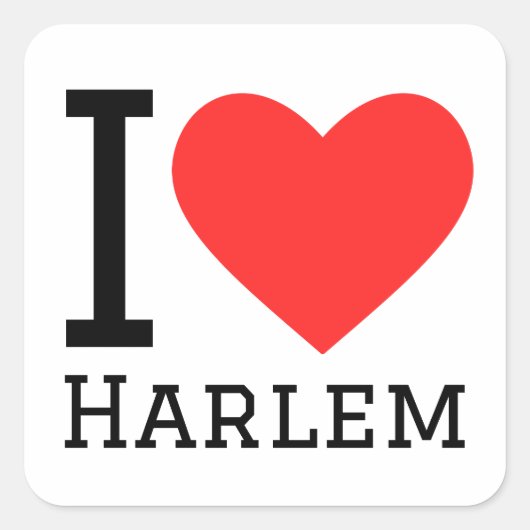 Ik hou van Harlem Vierkante Sticker (Voorkant)