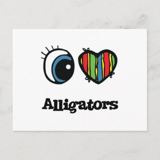 Ik hou van (Hart) alligators Briefkaart