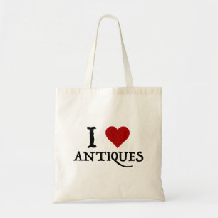 Ik hou van (hart) Antieke Tote Bag