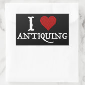 Ik hou van (hart) antiquing rechthoekige sticker (Tas)