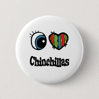 Ik hou van (Hart) Chinchilla's Ronde Button 5,7 Cm
