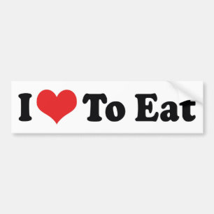 Ik hou van hart eten - etensliefhebber bumpersticker
