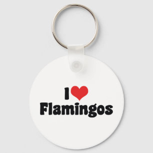 Ik hou van Hart Flamingo's - Roze Flamingo Liefheb Sleutelhanger