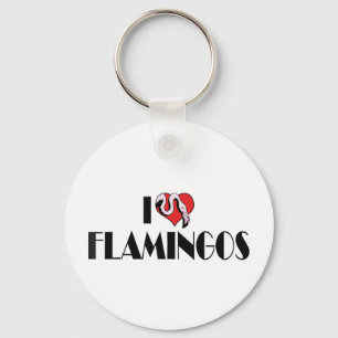 Ik hou van hart flamingo's - Roze Flamingo Liefheb Sleutelhanger