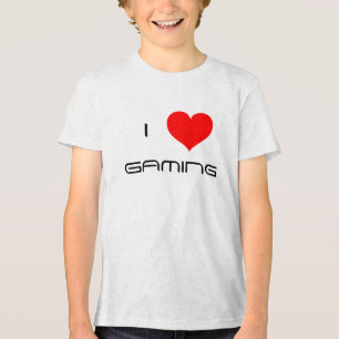 Ik hou van (Hart) gamen Kinderen Gamer Tri-Blend Shirt