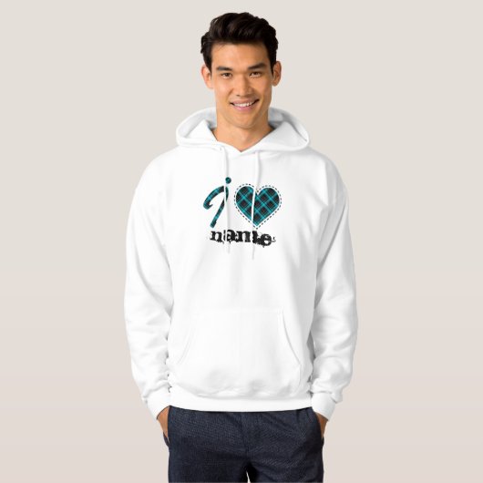 Ik hou van... Hart, gelooid Hoodie (Voorkant volledig)
