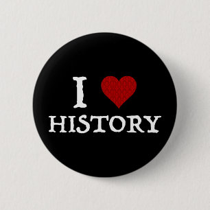 Ik hou van (hart)geschiedenis ronde button 5,7 cm