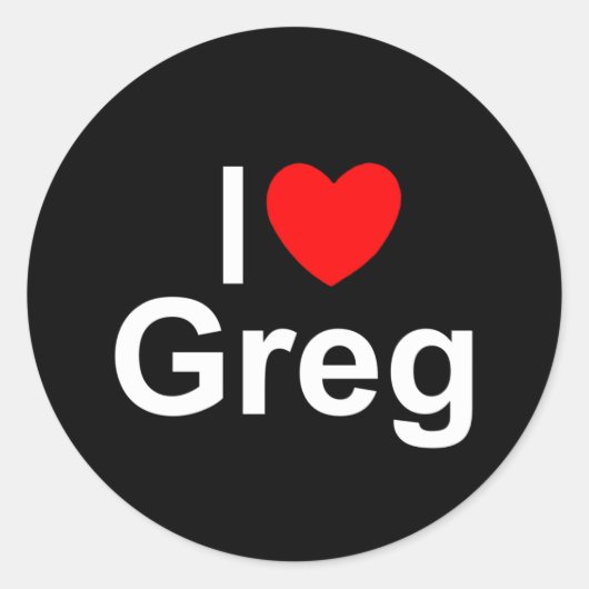 Ik hou van (hart) Greg Ronde Sticker (Voorkant)