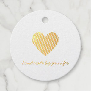 Ik hou van hart handgemaakt door Tank You Gold Foi Bedankjes Labels