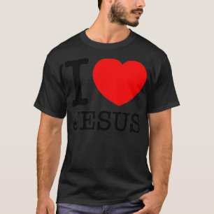 Ik hou van hart Jezus - rood hart zwart tekst ontw T-shirt
