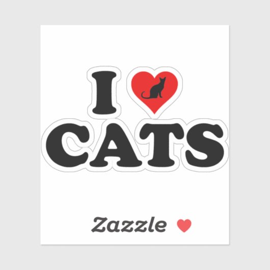 Ik hou van (Hart) Katten Sticker (Vel)