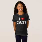 Ik hou van (hart)katten t-shirt (Voorkant volledig)