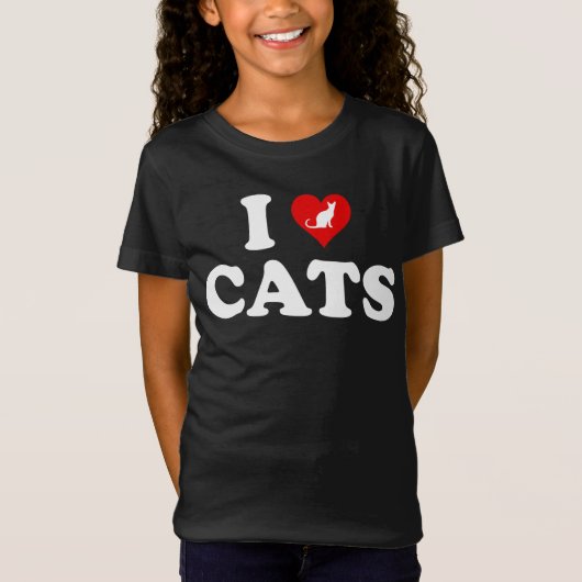 Ik hou van (hart)katten t-shirt (Voorkant)