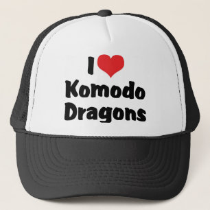 Ik hou van Hart Komodo Draken Trucker Pet