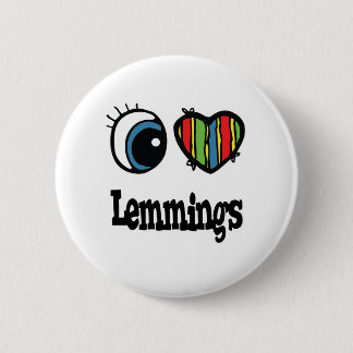Ik hou van (hart)lemmings ronde button 5,7 cm