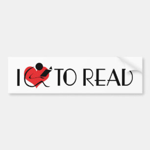 Ik hou van hart lezen - Boekliefhebber Bumpersticker
