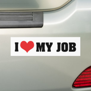 Ik hou van hart mijn baan bumpersticker