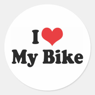 Ik hou van hart mijn bike - fietsmotor Lover Ronde Sticker