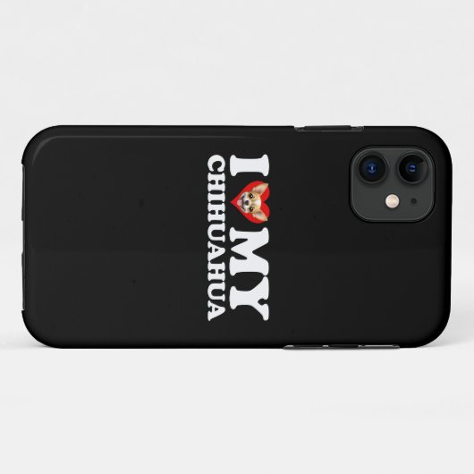 Ik hou van (hart) mijn chihuahua Case-Mate iPhone case (Achterkant (horizontaal))