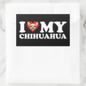 Ik hou van (Hart) mijn Chihuahua Rechthoekige Sticker (Tas)