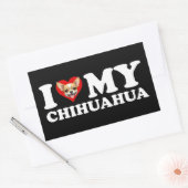 Ik hou van (Hart) mijn Chihuahua Rechthoekige Sticker (Envelop)