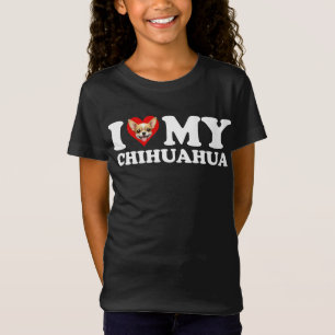 Ik hou van (hart) mijn chihuahua t-shirt