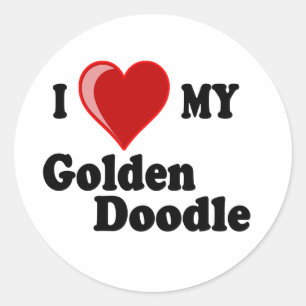 Ik hou van (hart) mijn Golden Doodle Dog Sticker