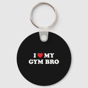Ik hou van hart mijn gym bro grappige fitness trai sleutelhanger