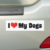 Ik hou van hart mijn honden - Dierenvriend Bumpersticker (Op auto)