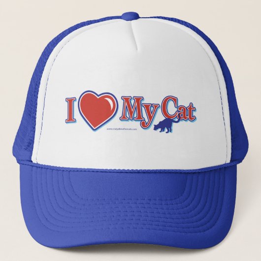 Ik hou van hart mijn kat trucker pet (Voorkant)