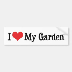 Ik hou van hart mijn tuin - bloem groentetuin bumpersticker