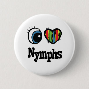 Ik hou van (hart) nimfen ronde button 5,7 cm